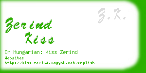 zerind kiss business card